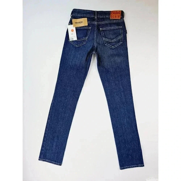 Zadig & Voltaire Size 24X33 Women's Earth Eco Surf Blue Denim Jeans Logo Tag - Picture 1 of 12